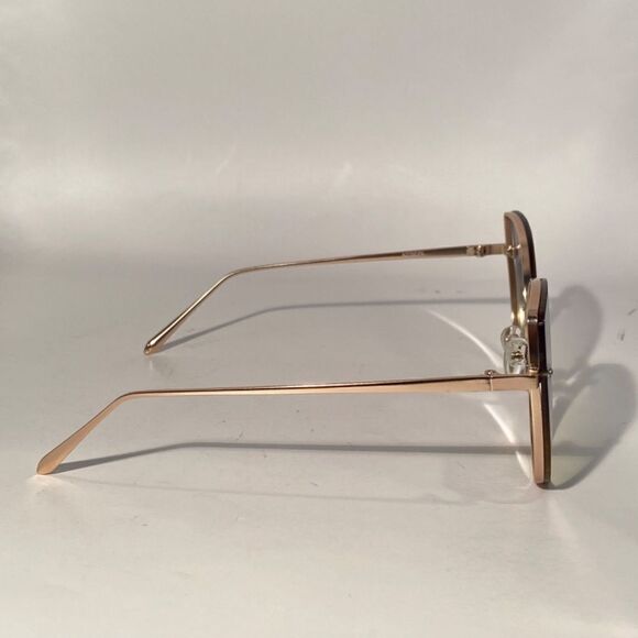 1350 Oversized Butterfly Gold Wire Green Lens Sunglasses NWT